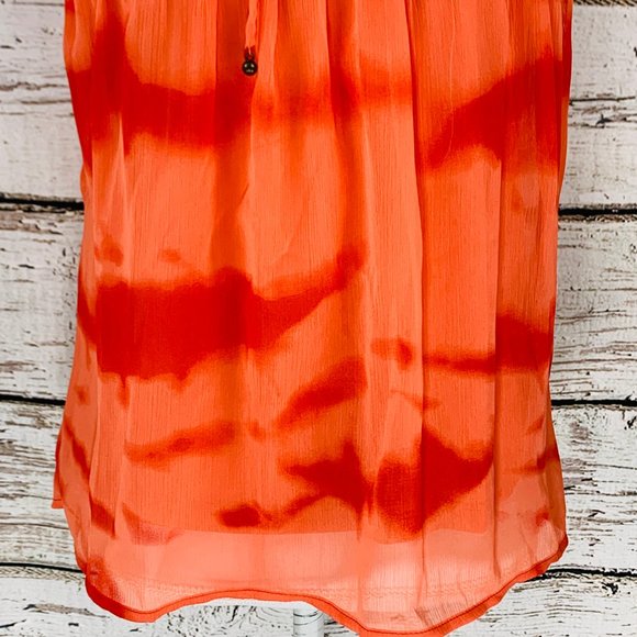 Adiva Women'a Sleeveless Orange Top Petite Medium - Picture 3 of 8